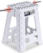 Delxo Folding Step Stool 17.5 Inch White Step Stools for Kids Foldable,Portable Collapsible Step Stool with Handle, Folding Stool for Kitchen Bathroom,Bedroom,Garden