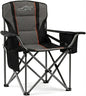 FAIR WIND Heavy Duty Camping Chair, Oversized Padded Folding Chair for Big and Tall (450lbs), Extra Wide Seat with Integrated Cooler & Storage Pocket, Adjustable Lumbar Support for Outdoor