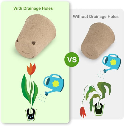 132 Pack Organic Peat Pots, 3.15 Inch Nursery Pot, Round Plant Seedling Pots with Drainage Holes, Small Seed Starting Starter Tray Bulk, Garden Germination Container with 132 Planting Labels(8 cm)