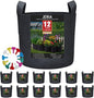 JERIA 12-Pack 7 Gallon Grow Bags, 300G Thickened Nonwoven Garden Pots,Heavy Duty Fabric Pots with Reinforced Handles