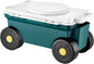 VEVOR Garden Scooter with Seat, 2 in 1 Rolling Garden Cart with Storage Bin, Supports up to 227 lbs, Outdoor Wagon with Handle, Lightweight Storage Gardening Stool for Yard Weeding Planting