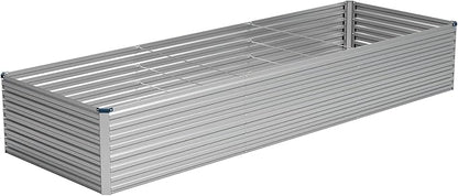 Vengarus 12x2x2FT Galvanized Raised Garden Bed Kit, Large Rectangle Elevated Planter for Vegetables, Flowers, Herbs and Succulents - 359 Gallon Capacity,Silver