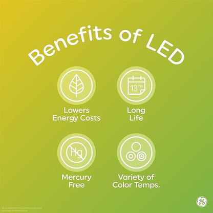 GE LED+ Dusk to Dawn A19 LED Light Bulbs, Automatic On/Off Outdoor Light, 8.5W, Soft White (3 Pack)