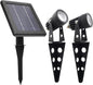 Mini 50X Twin Solar-Powered Flag Pole Light Cast Aluminium Cool White LED Spotlight 60-100 Lumen Per Light Fixture for Outdoor Garden Yard Landscape Downlight