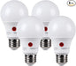 TORCHSTAR Dusk to Dawn Light Bulbs Outdoor, Sensor A19 LED Light Bulb, Auto on/Off Photocell Automatic for Outdoor Lighting, UL FCC DOE, 5000K, Pack of 4