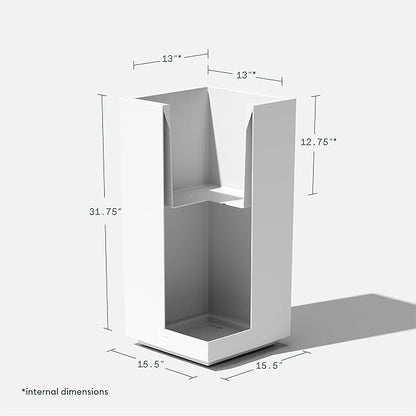 Veradek Block Series Pedestal Planter - Tall Planter for Indoor or Outdoor Front Porch | All-Weather Use with Removable Insert Bucket | Modern Décor for Flowers, Tall Trees, Faux Plants