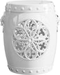 EFU Resin Garden Stool Indoor Outdoor,Decorative Antique Classic-Like Appearance, Waterproof UV Resistant Lightweight Sturdy,for Living Room, Garden Room, Patio(White)