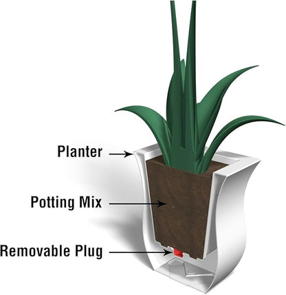 Mayne 5873-W Polyethylene Planter, White 16x16