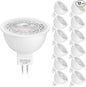 Mlambert 12 Pack MR16 LED Bulbs 50W Halogen Equivalent,3000K Soft White,5W GU5.3 MR16 12V Spotlight Bulb,Non-Dimmable,45° Beam Angle for Landscape, Recessed