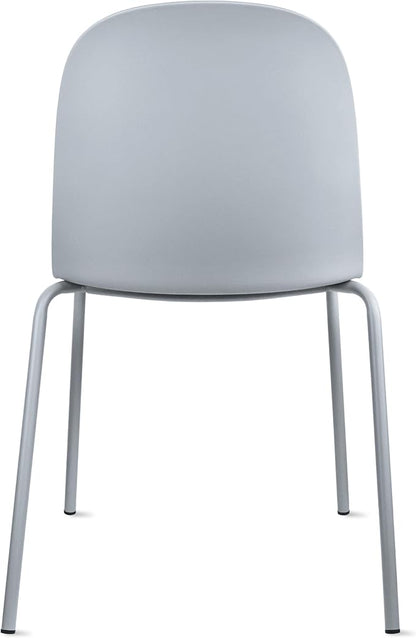 2xhome Modern Stackable Armless Dining Chair | Plastic Shell Seat with Metal Legs | Indoor or Outdoor Use | Home Kitchen Patio (1, Grey, No Padding)