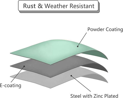 Outdoor Side Table, Outdoor/Indoor Metal Steel Patio Coffee Table, Round Weather Resistant Anti-Rust, Green