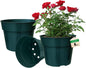50 Pack 6 Inch Nursery Pots, Planting Grow Plastic Flower Pots, Thick Planters with Drainage Holes for Outdoor/Indoor Plants Succulent Herb (Green)