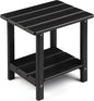 Adirondack Outdoor Side Table, 2-Tier Sturdy Patio End Table Weather Resistant, 16.5" Solid Side Table for Patio, Pool, Porch