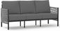 Aluminum Outdoor Patio Couch, 3 Seats HDPE Rope Patio Sofa with Washable Thick Cushion, All-Weather Patio Furniture for Balcony, Yard, Gray Frame, Charcoal