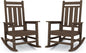 KINGYES Oversized Outdoor Rocking Chair Set of 2, All-Weather Patio Rocking Chairs for Porch, HDPE Outdoor Patio Rockers with High Back & Wide Seat for Garden, Lawn, Coffee