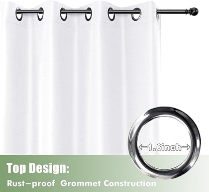 HolidayIdeas Waterproof Outdoor Curtains for Patio, 6 Panels - 54x108 Inches - Weatherproof Privacy Outsides Curtains for Backyard Porch Gazebo, Sunlight & UV Blocking (White, Grommet Top)