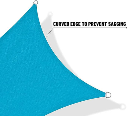 SUNNY GUARD Custom Size 7'x12' Turquoise Blue Sun Shade Sail Rectangle UV Block Shade for Backyard Yard Patio Deck Garden(Customized)