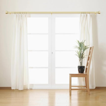 Time Forest Curtain Rods for Windows 28 to 48, 1 Inch Adjustable Gold Heavy Duty Long Window Curtain Rod for Bedoom Living Room, Modern Drapery Rods with Simple End Caps, Size 32"-60"