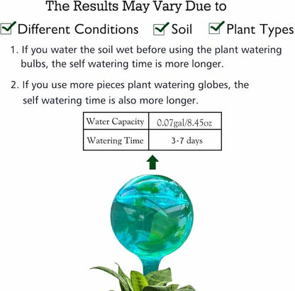 10pcs Plant Self Watering Globe Stakes, Plant Watering Stakes Automatic Plant Watering Bulb System Spikes, Flower Automatic Watering Device, Garden Self Waterer for Indoor Outdoor Plant