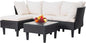 5 Pieces Patio Furniture Sets Outdoor Sectional Sofa Rattan Chair Wicker Conversation Set for Outdoor Backyard Porch Poolside Balcony Garden Furniture with Coffee Table,Khaki Cushion
