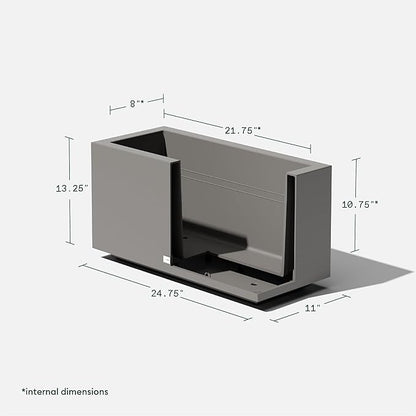 Veradek Block Series Long Box Planter - Large Rectangular Planter for Indoor or Outdoor Patio/Porch | Durable All-Weather Use with Drainage Holes | Modern Décor for Tall Plants, Flowers or Shrubs
