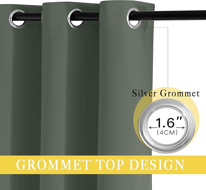 NICETOWN Blackout Room Divider Curtains for Sliding Glass Doors 102 Inches Long 1 Panel, Extra Wide Curtains for Doorway Patio Bedroom Living Room (Dark Mallard, 80Wx102L, 1 Panel)