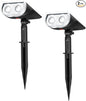 Linkind Solar Lights Outdoor StarRayS, Bright Solar Spot Lights Outdoor, IP67 Waterproof Spotlights for Garden Yard Landscape Walkway Patio Tree (Daylight, 2 Pack)