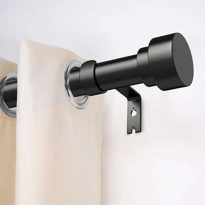 2 Pack Curtain Rods for Windows 28 to 48, 1 Inch Adjustable Black Heavy Duty Window Curtain Rod for Bedroom Living Room, Modern Drapery Rods with End Caps, Size 32"-60"