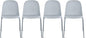 2xhome Modern Stackable Armless Dining Chair | Plastic Shell Seat with Metal Legs | Indoor or Outdoor Use | Home Kitchen Patio (4, Grey, No Padding)