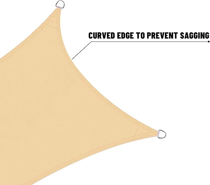 LOVE STORY Right Triangle 12'x14'x18.4' Waterproof Sun Shade Sail Canopy UV Block for Outdoor Patio Backyard Carport,Sand(We Make Custom Size)