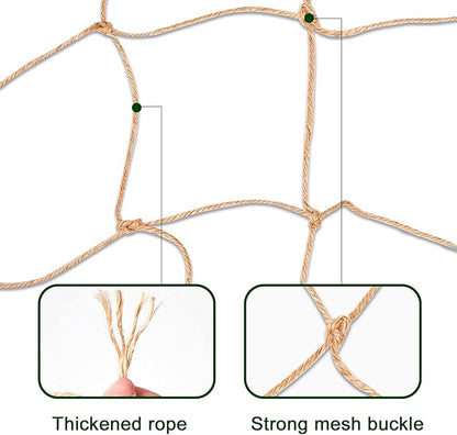 Jute Trellis Netting - Jute Netting for Garden, Heavy Duty Plant Support Netting for Climbing Plants, Cucumber, Vine, Fruits & Vegetables, Climbing Vining Plants (6.6 Ft x 16.4 Ft, 3.9 Inch Squares)