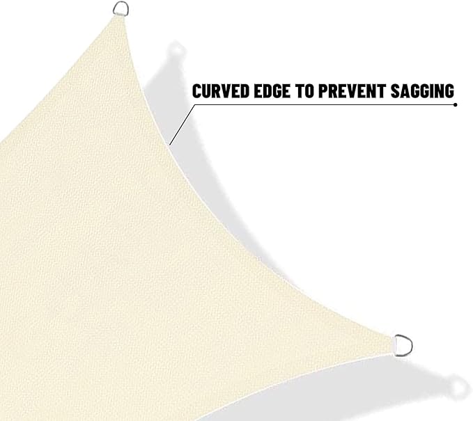SUNNY GUARD Custom Size 6'x12'x13.4' Butter Cream Sun Shade Sail Triangle UV Block Shade for Backyard Yard Patio Deck Garden(Customized)