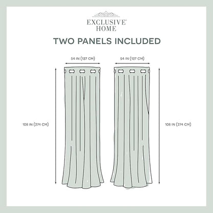 Exclusive Home Canopy Stripe Indoor/Outdoor Grommet Top Curtain Panel, 54"x108", Taupe / Sand, Set of 2