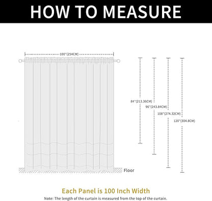 SpaceDresser Waterproof Outdoor Sheer Curtains for Patio - 2 Panels Rod Pocket Indoor Voile Sheer Curtain for Living Room,100W x 96L inch, Red