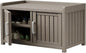 Storage Bench - 2 Doors Waterproof Resin Shoe Bench with Adjustable Shelves - Indoor & Outdoor Use, Entryway Bench with Seating for Bedroom, Living Room, Hallway - Grey