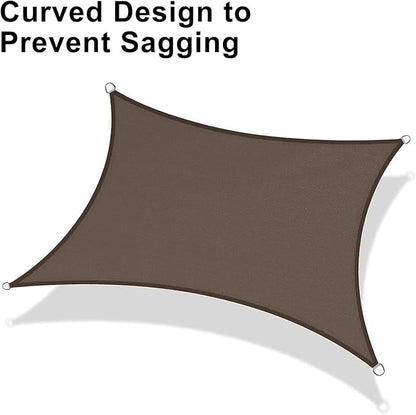 LOVE STORY Custom Size 6'x15' Brown Sun Shade Sail Rectangle UV Block Canopy Patio Sail Sunshades Fabric for Outdoor Garden Carport (We Make Custom Size)