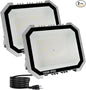 2 Pack LED Flood Lights Outdoor, 150W 15000LM Super Bright Floodlight Outside Work Light with 5.9FT Plug, IP65 Waterproof 6000K Outdoor LED Flood Light for Garage, Yard, Lawn, Garden