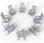 Oversized Rocking Chair Set of 8, Outdoor Rocking Chair for Adults, All Weather Resistant Porch Rocker for Lawn Garden, White