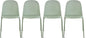 2xhome Modern Stackable Armless Dining Chair | Plastic Shell Seat with Metal Legs | Indoor or Outdoor Use | Home Kitchen Patio (4, Green, No Padding)