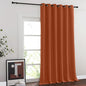 NICETOWN Sliding Door Curtain 108 Inches Long - Blackout Thermal Insulated Grommet Room Divider Privacy Drape for Patio Glass Door, 1 Panel, Burnt Orange, 100 Inch Extra Wide