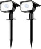 nipify Solar Spot Lights Outdoor Motion Sensor with 3 Modes, Solar Spotlights Outdoor Waterproof 2-in-1 Auto On/Off Landscape Lighting for Outside Yard Wall Garden Pathway, Cool White