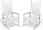 SERWALL Outdoor Rocking Chair, HDPE Rocking Chair for Adults, All Weather Porch Oversized Rockers for Lawn Garden, White