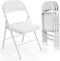 VINGLI 4 Pack Folding Chairs with Padded Seats, Metal Frame with Pu Leather Seat & Back, Capacity 350 lbs, White