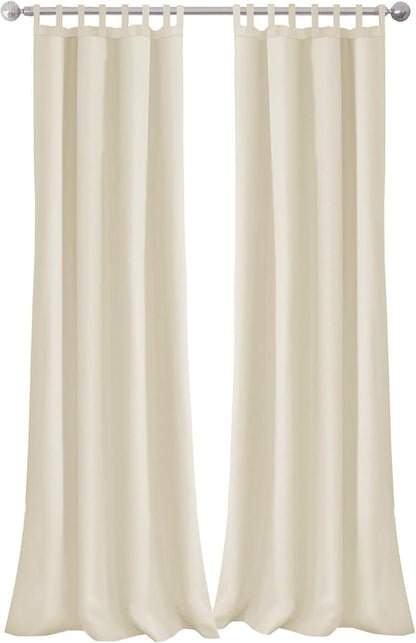 Elrene Home Fashions Matine Weatherproof Tab-Top Indoor/Outdoor Solid Color Curtain Panel for Porch, Pergola, Patio, Deck, 52”W x 84”L, Ivory