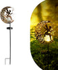Solar Lights Garden Decorations Outdoor-Moon Fairy Lights with Crackle Glass Globe, Lawn Decorative Lights Waterproof Warm White LED, Decoration for Pathway Lawn Patio Courtyard Backyard(Moon Fairy)