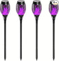 4 Pack Outdoor Solar Flame Light,Solar Lights Outdoor for Garden Decorations with Flickering Flame,IP65 Waterproof Solar Powered Yard Lights Torch Light for Lawn Patio Pathway (Purple)