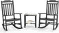 3 Piece Outdoor Rocking Bistro Set, Rocking Chairs Outdoor Furniture, Resin Waterproof Sun-Proof Patio Furniture Set for Garden, Pool, Backyard（3, Black）
