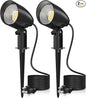 20W Outdoor LED Landscape Lighting Spot Lights Outdoor 1880LM IP66 Waterproof Landscape Lights for Pathway Patio Yard Lawn Decorative 120V US 3-Plug 2 Packs