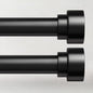 2 Pack Curtain Rods for Windows 72 to 144, 1 Inch Adjustable Black Heavy Duty Long Window Curtain Rod, Modern Style Indoor Outdoor Drapery Rods with End Caps, Size 32" - 150"