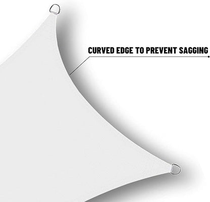 SUNNY GUARD Waterproof Sun Shade Sail 8'x11'x13.6' White Right Triangle UV Block Sunshade for Backyard Yard Deck Patio Garden Outdoor Activities and Facility(Customized)